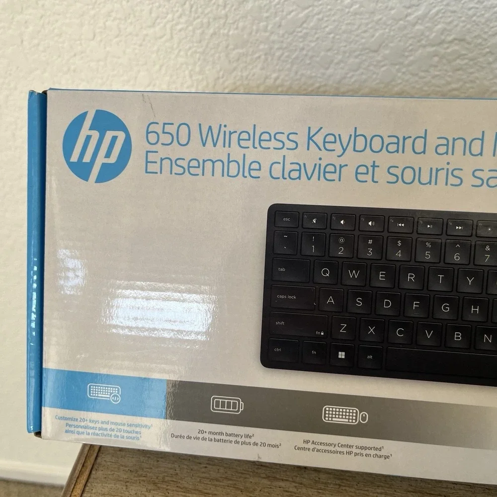 HP 650 Wireless Keyboard And Mouse Combo Windows 11 10 Dongle Black 4R013AA#ABL